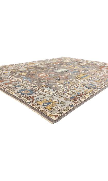 9 x 12 Modern Gray Oushak Soumak Rug 81163