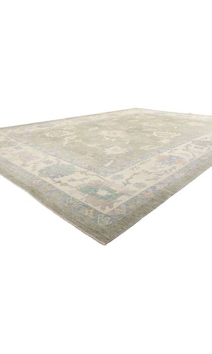 11 x 16 Modern Green Turkish Oushak Rug 53988