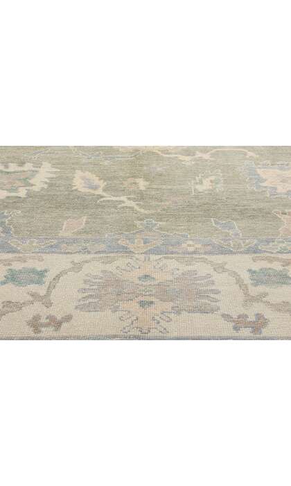 11 x 16 Modern Green Turkish Oushak Rug 53988