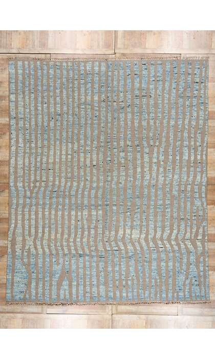 12 x 15 Modern Sculpted Waves Moroccan Rug 81154