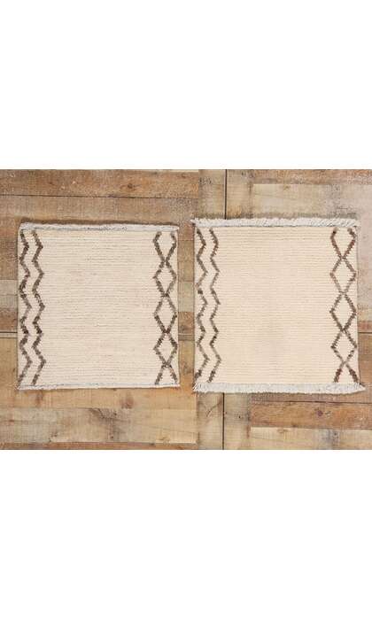 2 x 2 Organic Modern Moroccan Rug 81140 Matching Pair