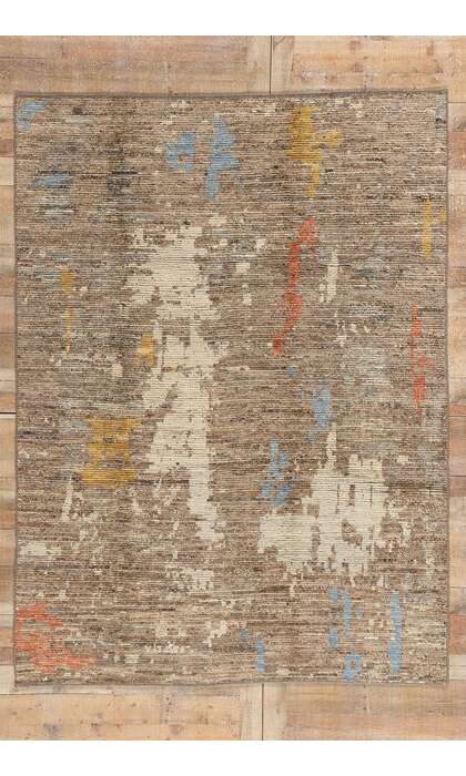 6 x 9 Modern Desert Brushstrokes Moroccan Rug 81151