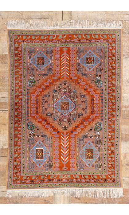 4 x 6 Vintage Pakistani Tribal Bokhara Rug 79141