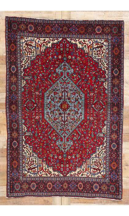 4 x 7 Vintage Persian Farahan Rug 61368