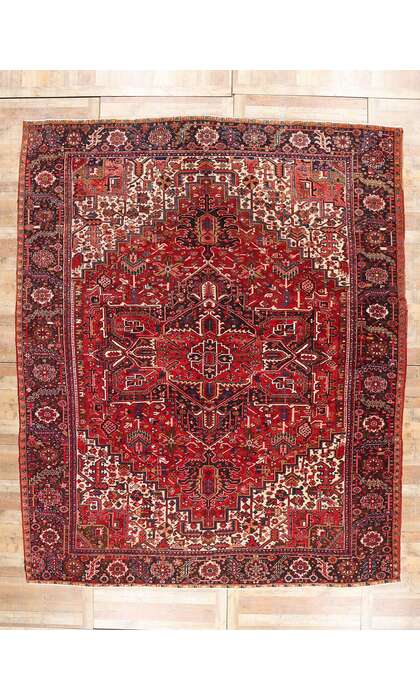 12 x 14 Antique Persian Heriz Rug 79152