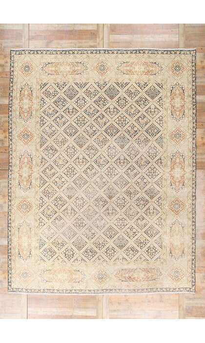 10 x 13 Distressed Antique Persian Garden Kerman Rug 61364