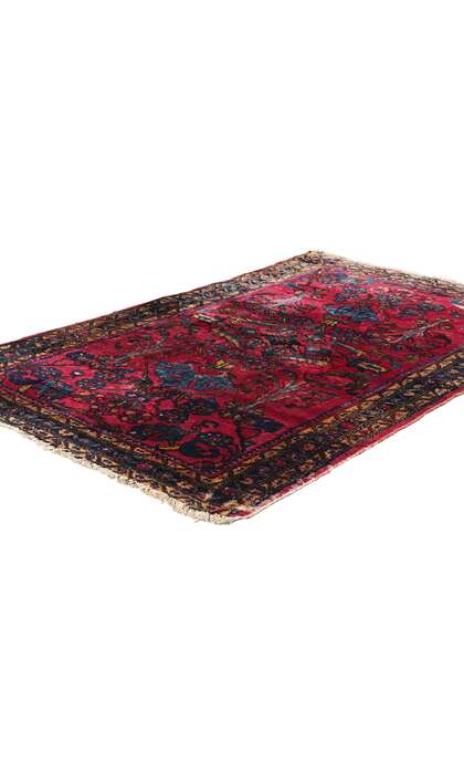 3 x 5 Distressed Antique Persian Lilihan Rug 79077
