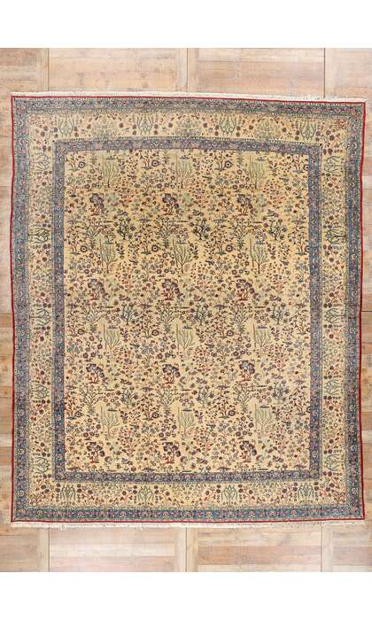 10 x 13 Vintage Tudeshk Persian Nain Rug 79126
