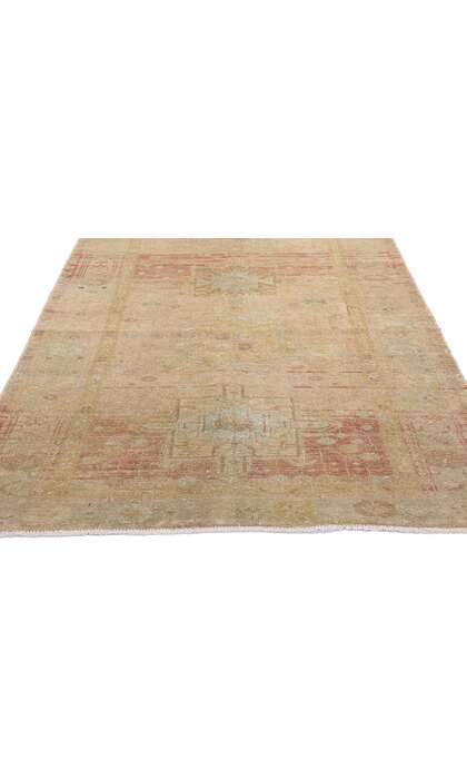 4 x 14 Distressed Antique Earth-Tone Persian Northwest Rug Runner 61349