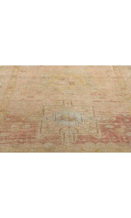 4 x 14 Distressed Antique Earth-Tone Persian Northwest Rug Runner 61349