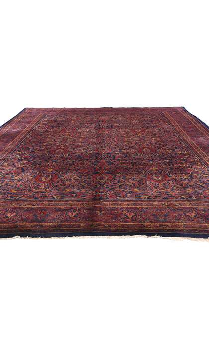 9 x 12 Antique Persian Sarouk Rug 79151