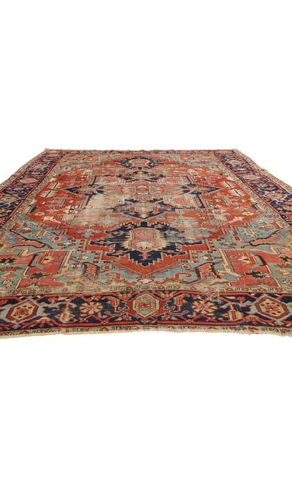 9 x 12 Late 19th Century Antique Persian Serapi Rug 78922