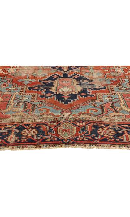 9 x 12 Late 19th Century Antique Persian Serapi Rug 78922