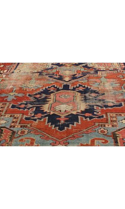 9 x 12 Late 19th Century Antique Persian Serapi Rug 78922