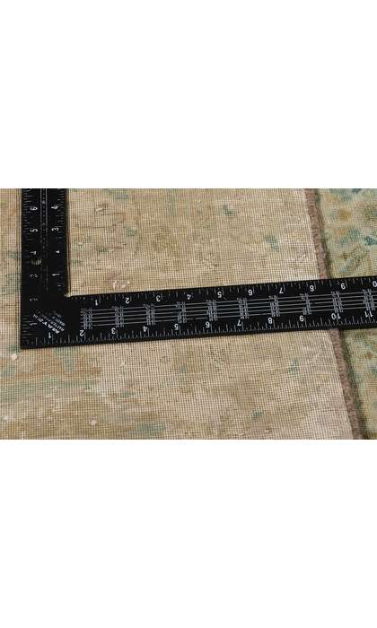 10 x 13 Distressed Vintage Persian Mahi Tabriz Rug 61366