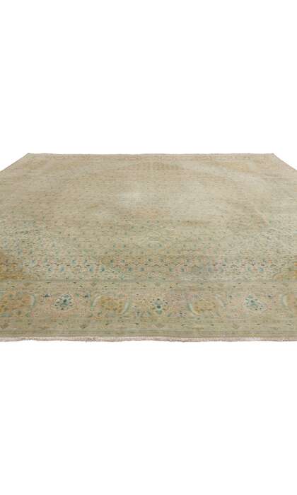 10 x 13 Distressed Vintage Persian Mahi Tabriz Rug 61366