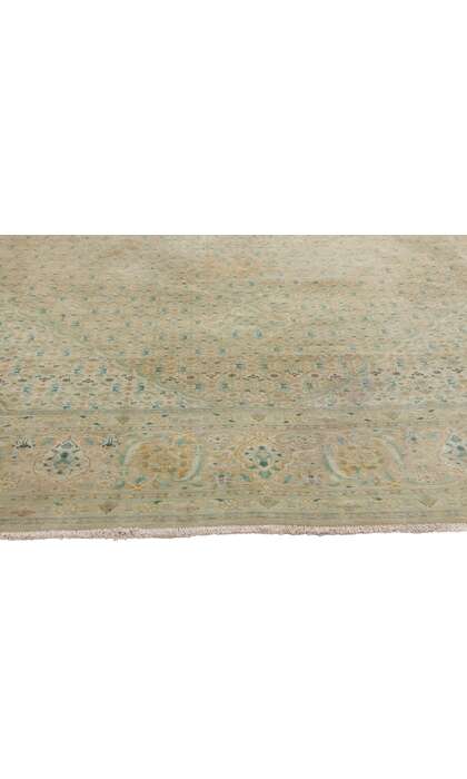 10 x 13 Distressed Vintage Persian Mahi Tabriz Rug 61366