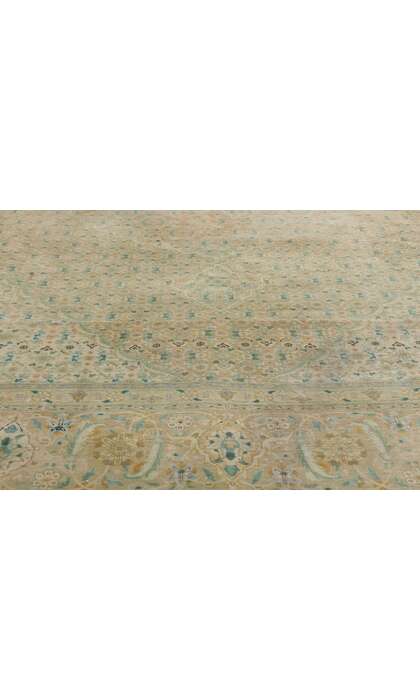 10 x 13 Distressed Vintage Persian Mahi Tabriz Rug 61366