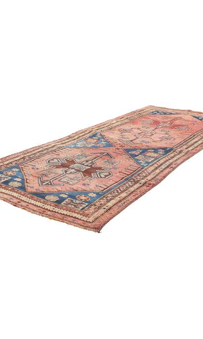 3 x 8 Antique Pink Persian Kurdish Tribal Rug Runner 61373