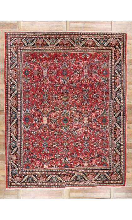 11 x 14 Vintage Red Persian Mahal Rug 79145