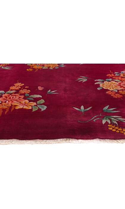 8 x 9 Antique Red Chinese Art Deco Rug 79119