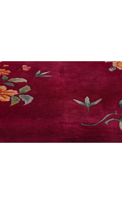8 x 9 Antique Red Chinese Art Deco Rug 79119