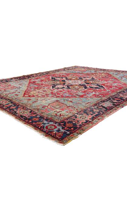 9 x 11 Distressed Antique Persian Heriz Rug 79129