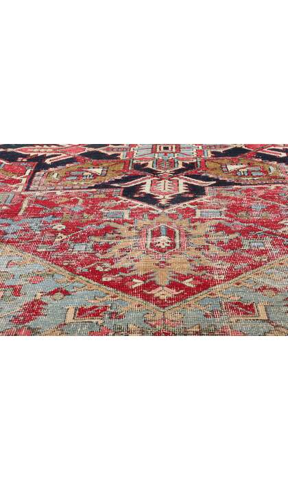 9 x 11 Distressed Antique Persian Heriz Rug 79129