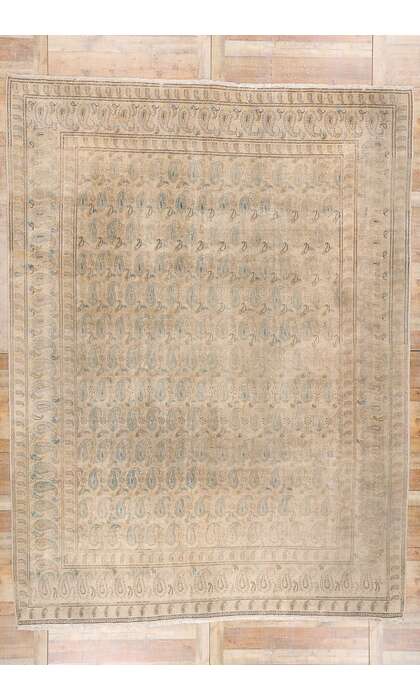 10 x 13 Distressed Antique Persian Kashan Rug 79122