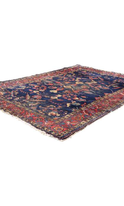 5 x 6 Distressed Antique Persian Lilihan Rug 79001