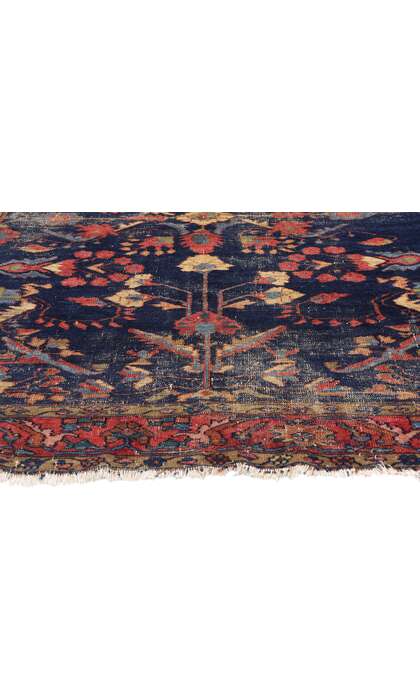 5 x 6 Distressed Antique Persian Lilihan Rug 79001