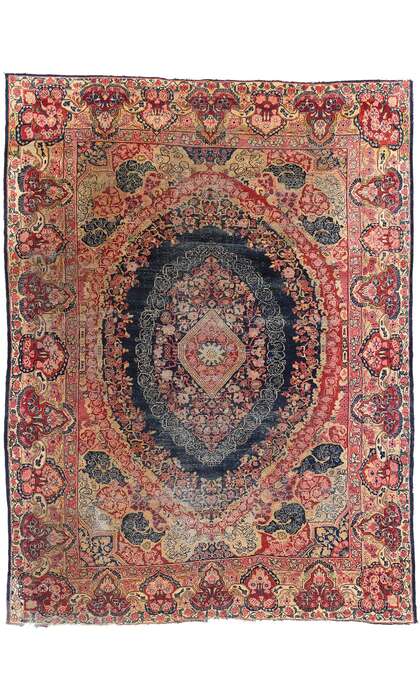 10 x 14 Distressed Antique Persian Mahal Rug 79128