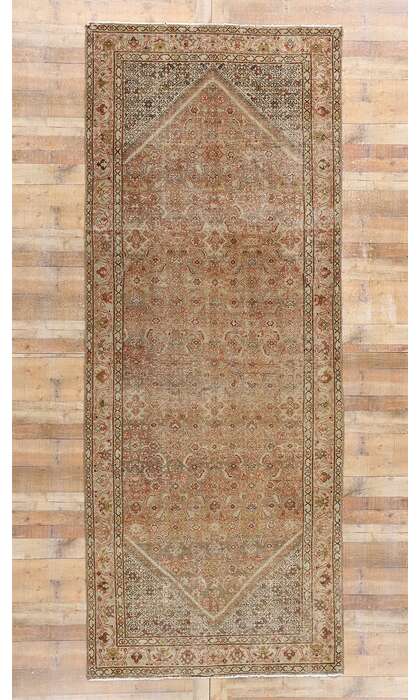 5 x 13 Distressed Antique Persian Malayer Rug 61372