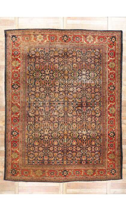 11 x 14 Distressed Antique Persian Sultanabad Rug 79130
