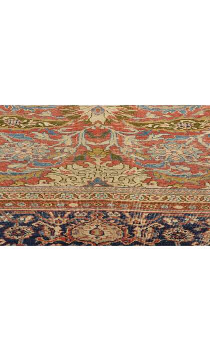 9 x 10 Late 19th Century Distressed Antique Persian Sultanabad Rug 79127