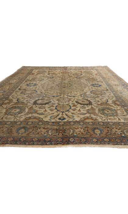9 x 12 Distressed Antique Persian Tabriz Rug 73338