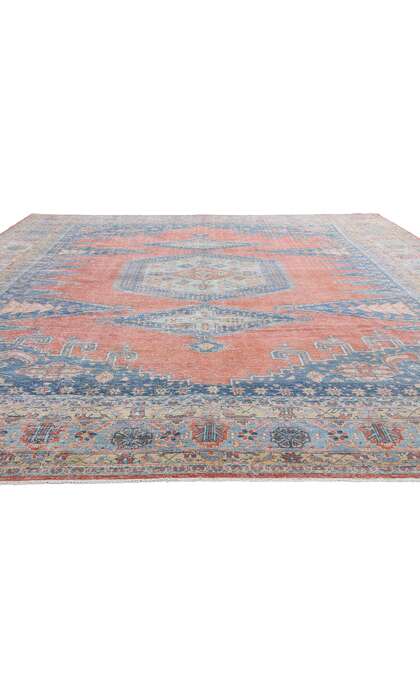 11 x 14 Distressed Antique-Worn Persian Viss Rug 61362