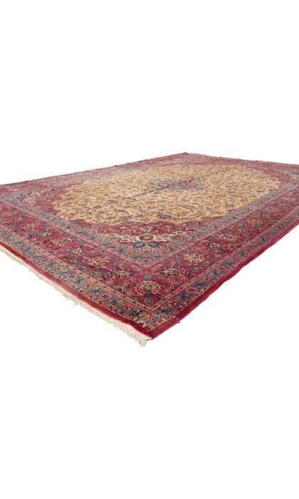 10 x 14 Signed Antique Persian Kashan Rug 72016