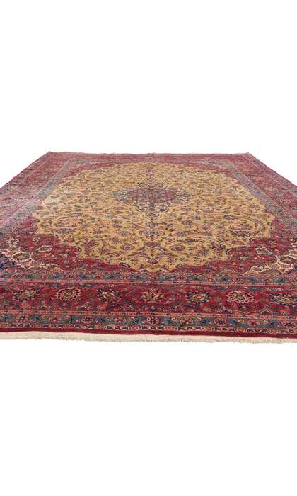 10 x 14 Signed Antique Persian Kashan Rug 72016