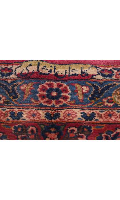 10 x 14 Signed Antique Persian Kashan Rug 72016 signature