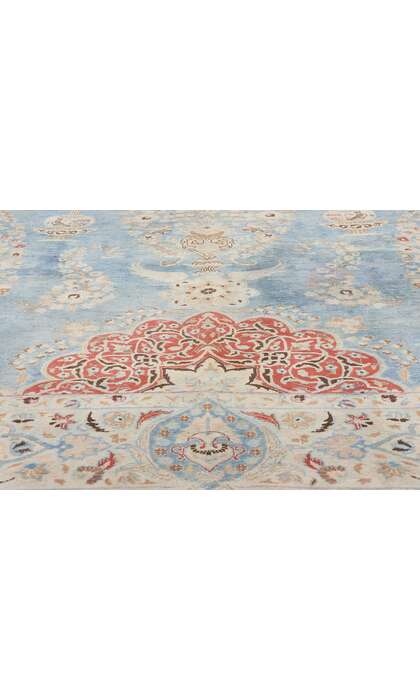 9 x 12 Distressed Signed Antique Persian Vase Mashhad Rug 61355