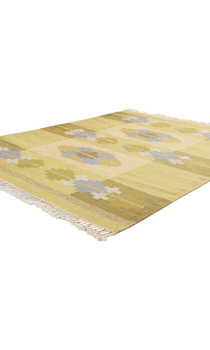 6 x 7 Signed LK Vintage Swedish Rollakan Rug 79032