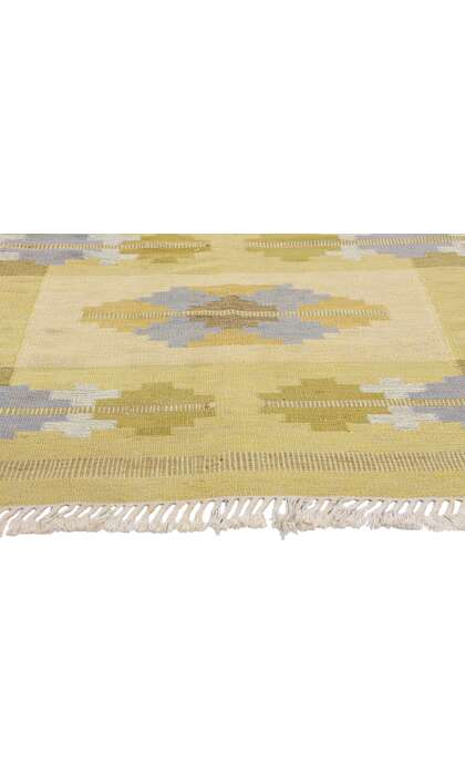 6 x 7 Signed LK Vintage Swedish Rollakan Rug 79032