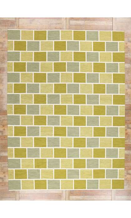 10 x 14 Scandinavian Modern Swedish Inspired Kilim Rug 31341