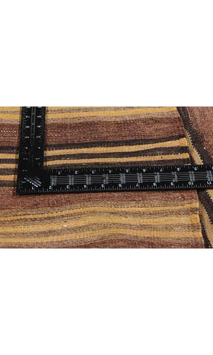 4 x 5 Distressed Vintage Turkish Striped Kilim Rug 74875
