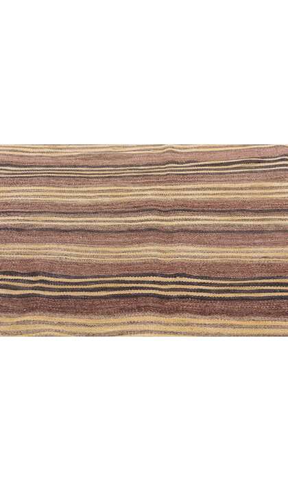 4 x 5 Distressed Vintage Turkish Striped Kilim Rug 74875