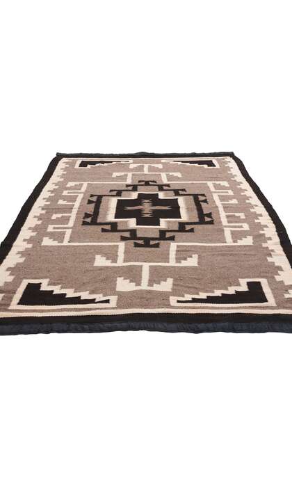 4 x 7 Antique Two Grey Hills Navajo Rug 79135