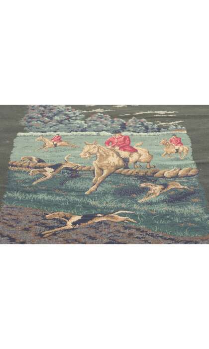 2 x 4 Vintage French La Chasse a Courre Hunting Tapestry 79073