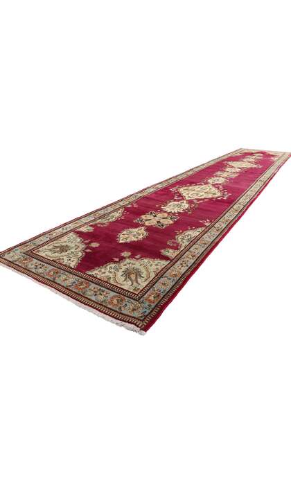 4 x 18 Vintage Red Persian Tabriz Rug Runner 61356
