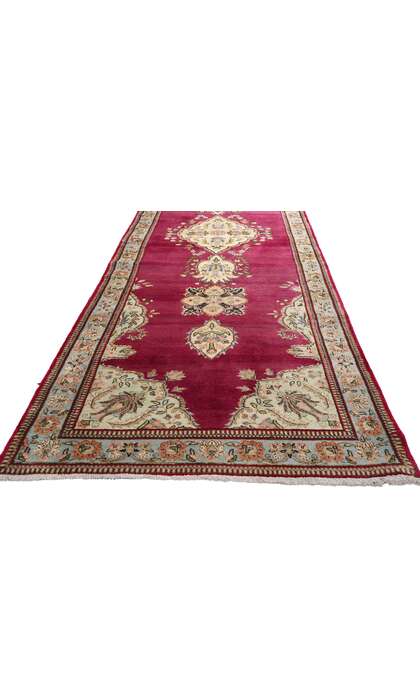 4 x 18 Vintage Red Persian Tabriz Rug Runner 61356